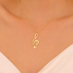Personalized Treble Clef Name Necklace, Custom Music Note Pendant for Musicians, Music Lover Necklace, Musician Gift, Valentine's Day Gift