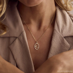 Custom Engraved Oval Initial Necklace