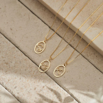 Custom Engraved Oval Initial Necklace