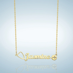 Gold Personalized Stethoscope Name Necklace , Stethoscope Name Necklace , Stethoscope Necklace With Name , Nurse Name Necklace