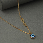 Sideway Name Necklace With Evil Eye