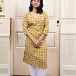 PickCell Printed Long Kurti  Poly Cotton Fabric