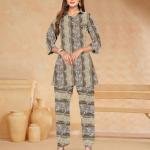 PickCell Women Cotton Canderi Ready-to-Wear Kurti & Pant Set Trendy Ethnic Wear