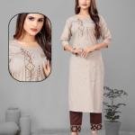 PickCell Woman Sanaya Embroidery Work  Long Kurti with Bottom
