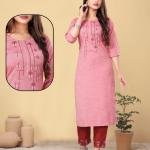 PickCell Woman Sanaya Embroidery Work  Long Kurti with Bottom