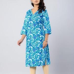 PickCell Printed Long Kurti  Poly Cotton Fabric