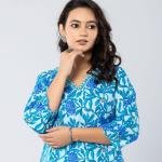 PickCell Printed Long Kurti  Poly Cotton Fabric