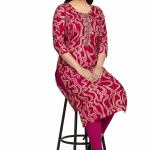 PickCell Komal Foil Print Full Sleeves Kurti  Rayon Fabric