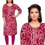 PickCell Komal Foil Print Full Sleeves Kurti  Rayon Fabric