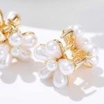 White Double Side Pearl Korean Style Mini Claw Clips