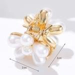 White Double Side Pearl Korean Style Mini Claw Clips