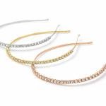 Crystal Rhinestone Hair Band Combo Pack of 3 for Women & Girls | Silver, Gold & Rose