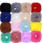 Pack of 12 Fur Hair Scrunchies for Women & Girls
