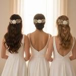 White Rose Pearl Bridal Hair Bun Juda Pin