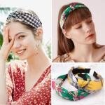 Fabric Hair Band for Women & Girls | Knotted Headband | Stylish Printed Hairband | Non Slip & Comfortable | Pack of 6