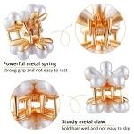 White Double Side Pearl Korean Style Mini Claw Clips