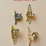 Butterfly Floral Metal Hair Claw Clip for Women-Elegant Gold Finish Strong Hold Hair Accessories