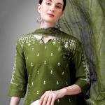 Fully Stitched Cotton Blend Kurti Pant Dupatta
