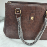 Leather hand bag With 3 partion