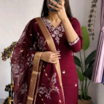 Rayon Slub  Women Kurti With Bottomwear