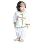 Krishna Dress for Baby Boys & Girls | Janmashtami Ethnic Costume Set with Dhoti, Kurta & Headband | Traditional Fancy Dress for Kids