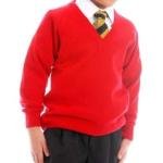 PROTIP OSWAL Grey School Uniform Sweater for Boys and Girls (RED, 28)