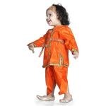 Krishna Dress for Baby Boys & Girls | Janmashtami Ethnic Costume Set with Dhoti, Kurta & Headband | Traditional Fancy Dress for Kids