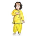 Krishna Dress for Baby Boys & Girls | Janmashtami Ethnic Costume Set with Dhoti, Kurta & Headband | Traditional Fancy Dress for Kids