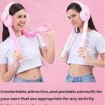 Fur Earmuffs with Long Ties, Soft Plush Winter Ear Warmers, Portable Lightweight, Random Colour, 1 Piece