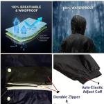 Military Style Camouflage Rainsuit, Waterproof Hooded Jacket and Trousers Set, Brown and Green, Regular Fit