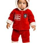 Fun Junction Winter Suit for Infants, Red Hooded Snowsuit with Fur Trim, Warm Fleece Holiday Outfit