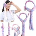 Fur Earmuffs with Long Ties, Soft Plush Winter Ear Warmers, Portable Lightweight, Random Colour, 1 Piece