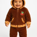 Winter Suit for Infants, Hooded Snowsuit with Fur Trim, Warm Fleece Holiday Outfit