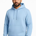 Men’s Premium Sky Blue Fleece Hoodie | Winter Warm Hooded Sweatshirt for Men