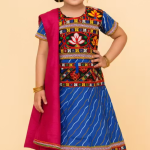 Girls Lariya Blue Gujarati Chaniya Choli Set