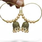 Traditional Gold-Plated Jhumka Hoop Earrings