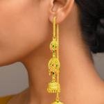 gold-plated traditional Indian jhumki earrings