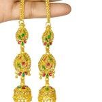 gold-plated traditional Indian jhumki earrings
