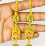 gold-plated traditional Indian jhumki earrings