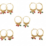 Traditional Punjabi-Style Gold-Plated Bali Hoop Earrings ✅( Pack of 5 )