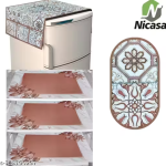 HD Premium Quality Fridge cover for Top with 1 Pec of handle and 3 pec of fridge mat - set of 5 pec