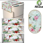 HD Premium Quality Fridge cover for Top with 1 Pec of handle and 3 pec of fridge mat - set of 5 pec