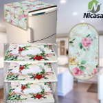 HD Premium Quality Fridge cover for Top with 1 Pec of handle and 3 pec of fridge mat - set of 5 pec