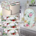 HD Premium Quality Fridge cover for Top with 1 Pec of handle and 3 pec of fridge mat - set of 5 pec