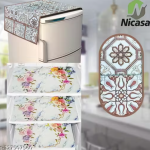 HD Premium Quality Fridge cover for Top with 1 Pec of handle and 3 pec of fridge mat - set of 5 pec