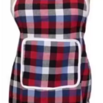 Designer Check Design Cotton Waterproof Kitchen Apron with Front Pocket Set of 2 Pcs(Color As Per Availability)