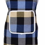 Multicolor Checks Design Cotton Kitchen Apron with Front Utility Pocket (Pack of 3) Color As Per Availability