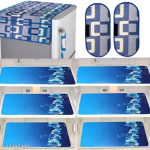 Nicasa HD Premium Quality combo of fridge top with 2 pec handle, and 6 mats-set of 9 pieces