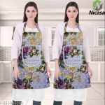 Kitchen Apron- Waterproof /Oil-Proof - Adjustable Aprons with Pockets for Women Men Washable - Pack of 2 (color As per availibility)