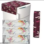 NICASA HD Premium Quality Fridge cover for Top with 1 pec handle and 3 pec fridge mats - Set of 5 piece